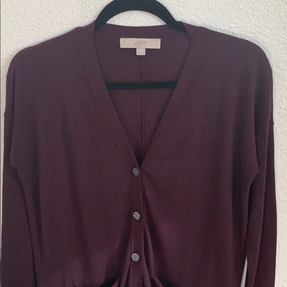 Ann Taylor Sweaters - ANN TAYLOR LOFT - v neck cardigan, XS, color plum